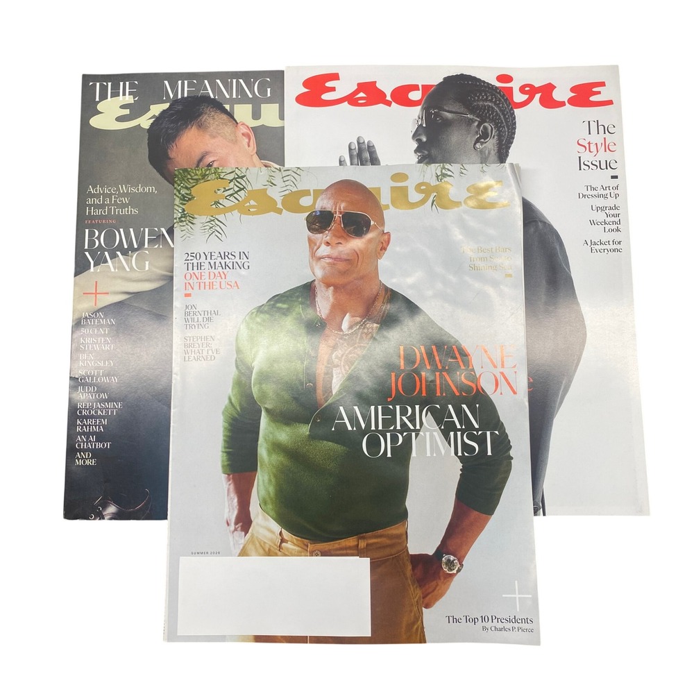 Esquire Magazine Bundle Lot of 3 2026‎ Mens Style Fashion The Rock A$AP Rocky